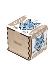 Koka neparastā puzle - sienas dekors VILKS S "WOLF S" (140 detaļas) koka kastītē