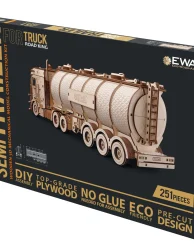Mehanizēta koka puzle konstruktors modele kravas automašīnas cisternas puspiekabe Papildinājums priekš "ROAD KING" (251 detaļas)
