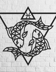 Koka sienas dekors - puzle ZODIAKS "Zivis" / "Zodiac: Pisces" (208 detaļas)
