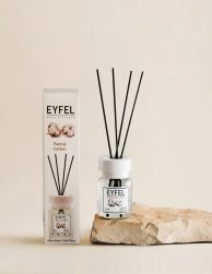 Ir uz vietas! Oriģināls EYFEL "Reed Diffuser Cotton / Kokvilna" telpu smaržas difuzors 120 ml, mājas aromāts ar kociņiem, gaisa atsvaidzinātājs, telpu smaržas, aromaterapija