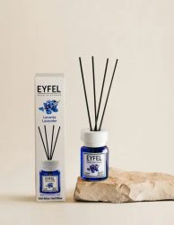 Ir uz vietas! Oriģināls EYFEL "Reed Diffuser Lavender / Lavanda" telpu smaržas difuzors 120 ml, mājas aromāts ar kociņiem, gaisa atsvaidzinātājs, telpu smaržas, aromaterapija