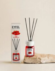 Ir uz vietas! Oriģināls EYFEL "Reed Diffuser Strawberry / Zemene" telpu smaržas difuzors 120 ml, mājas aromāts ar kociņiem, gaisa atsvaidzinātājs, telpu smaržas, aromaterapija